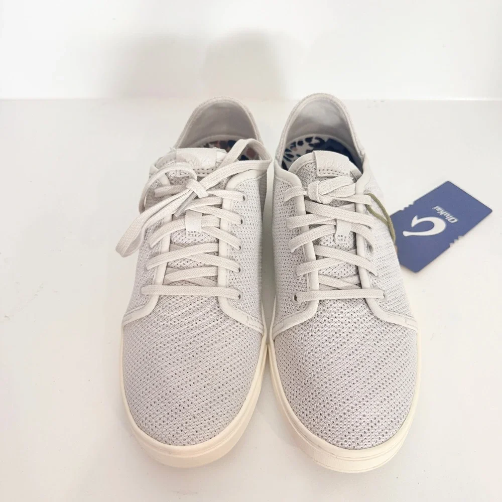 OluKai Pehuea Li Sneakers Womens 8 Mist Grey New Mesh Walking Casual Drop In